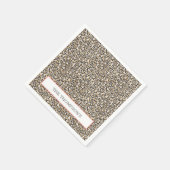 レオパードリネンモノグラムシックサファリアニマルプリント スタンダードカクテルナプキン (角)