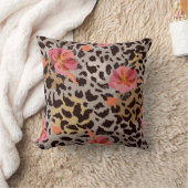 レオパードヴィンテージレトロシック両面ピンク クッション (ブランケット)