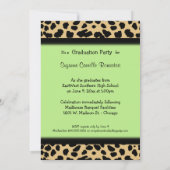 レオパード印刷とミントアクセントパーティー写真招待状 招待状 (裏面)