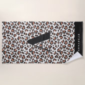 レオパード印刷イニシャルタイポグラフィテラコモダンッタ ビーチタオル (正面)