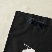 レオパード印刷イニシャルタイポグラフィモダン金ゴールド ビーチタオル (インサイチュ)