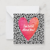 レオパード印刷バレンタインデイキッズスクエア ノートカード (正面)