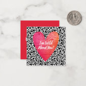 レオパード印刷バレンタインデイキッズスクエア ノートカード (正面/裏面インサイチュ)