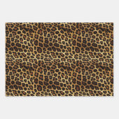 レオパード印刷金ゴールドグリジースパークルグリッター ラッピングペーパーシート (正面2)