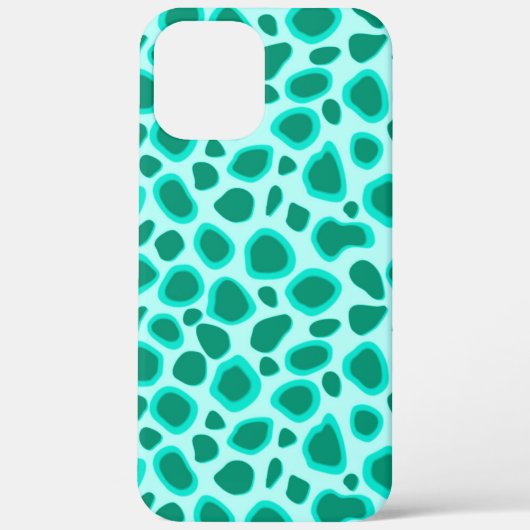 レオパード印刷 – ターコイズとアクア Case-Mate iPhoneケース (裏面)