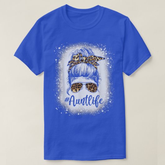 レオパード叔母ライフ乱雑Bun漂白Auties女の子M Tシャツ (デザイン正面)