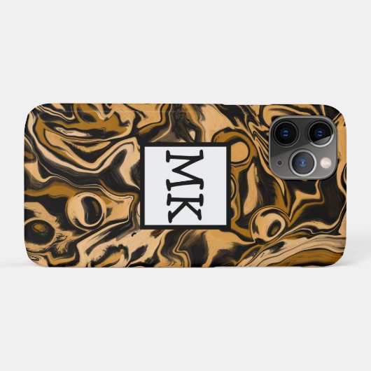 レオパード大理石スワーズフルードアート抽象芸術 Case-Mate iPhoneケース (裏面(横))