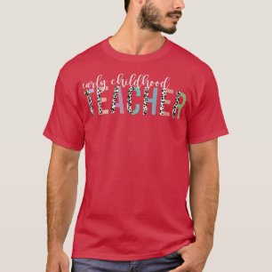 レオパード幼児期先生ギフト戻るScho Tシャツ