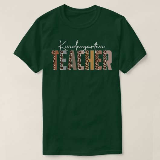 レオパード幼稚園先生おもしろい役職タイトル学校 Tシャツ (デザイン正面)