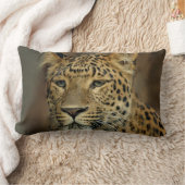 レオパード愛好家アート ランバークッション (ブランケット)