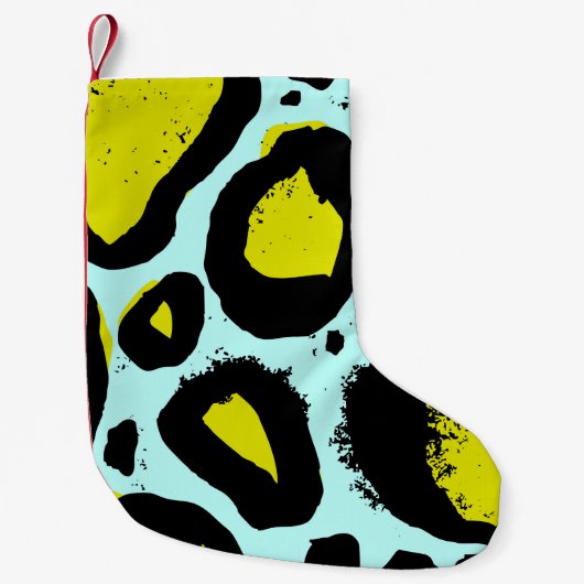レオパード振動：カラフル野生の質感。 スモールクリスマスストッキング (正面)