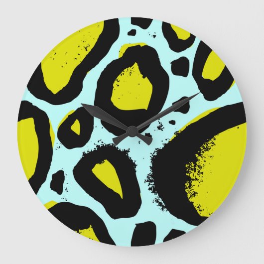 レオパード振動:カラフル野生の質感。 ラージ壁時計 (正面)