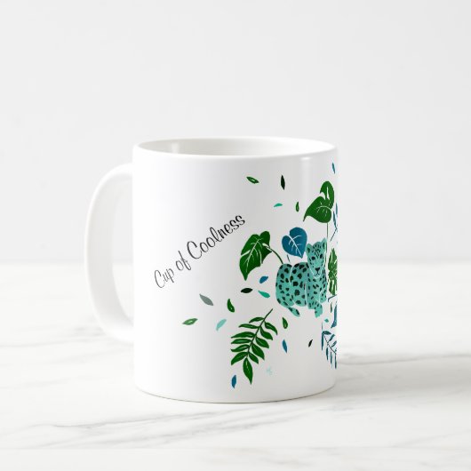 レオパード杯の冷静 コーヒーマグカップ (正面左)