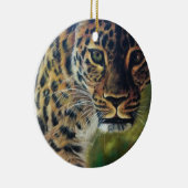 レオパード歩くアットサンセット セラミックオーナメント (右)
