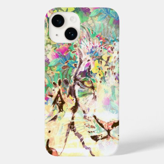 レオパード熱帯フローラハワイアンパステル抽象芸術 Case-Mate iPhoneケース (裏面)