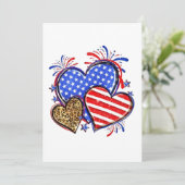 レオパード米国国旗のハート7月4日（月） 案内状 (スタンド正面)