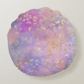 レオパード絵を描シリーズデザイン8ポーフ ラウンドクッション (裏面)