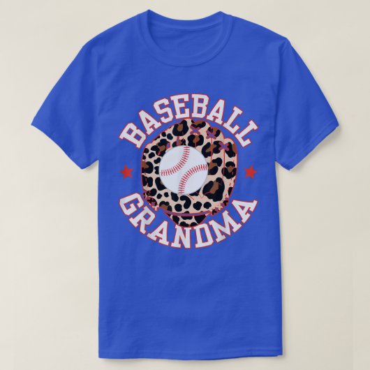 レオパード野球おばあちゃん野球の恋人 Tシャツ (デザイン正面)