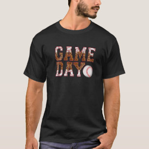 レオパード野球ゲームデイビーブスベースボールマママモテ Tシャツ