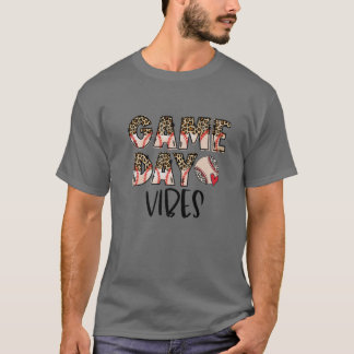 レオパード野球ゲームデイビーブスベースボールマママモテ Tシャツ