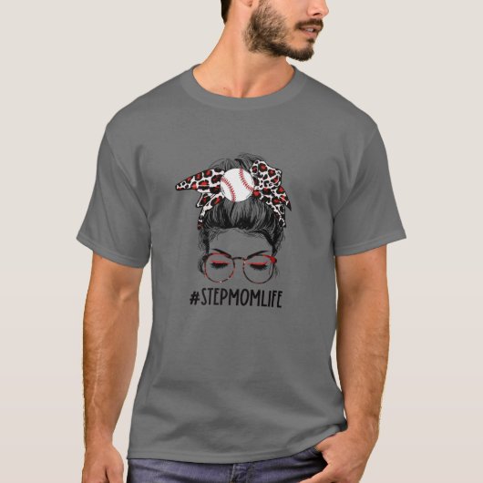 レオパード野球継母ライフ乱雑BunゲームデイM Tシャツ (正面)