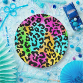 レオパード野生猫レインボーパターン,ヒョウの贈り物 ペーパープレート (パーティー)