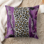 レオパード金ゴールドパープルバラアゲート装飾用クッション クッション (ブランケット)