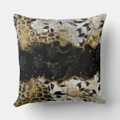 レオパード金ゴールドブラックバラアゲート装飾用クッション クッション (裏面)
