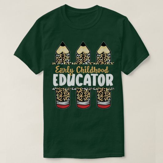 レオパード鉛筆先生学生、幼児期Ed Tシャツ (デザイン正面)