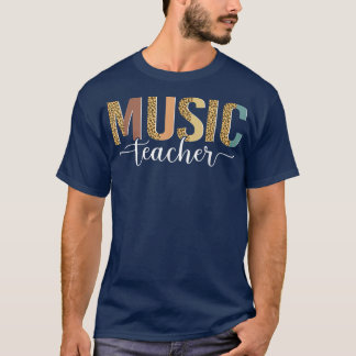 レオパード音楽先生かわいい新学期用品 Tシャツ