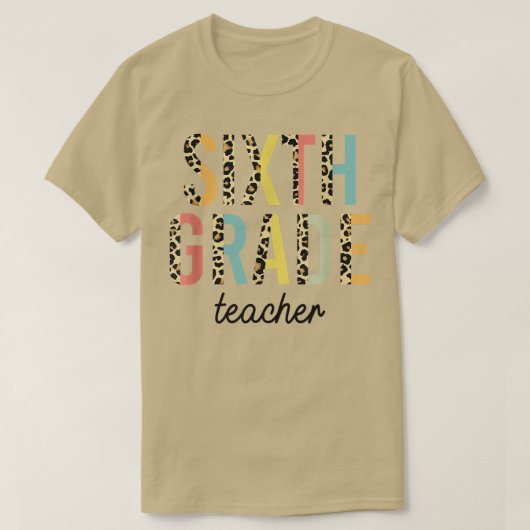 レオパード6年生先生6年生Schoに戻る Tシャツ (デザイン正面)
