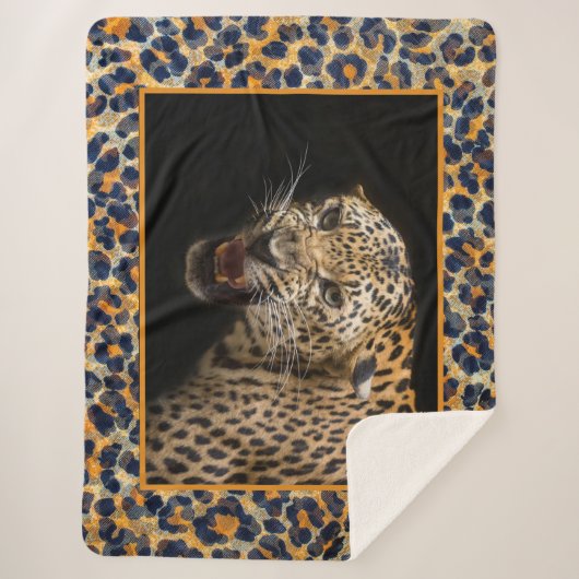 レオパード・シェルパ・ブランケット シェルパブランケット (正面)