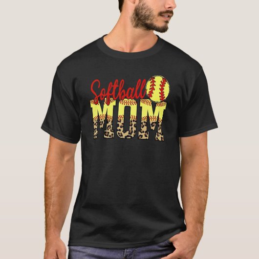 レオパード・ソフトボール母ゲームデイ母の日2022 2 Tシャツ (正面)