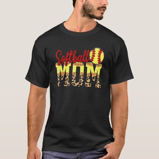レオパード・ソフトボール母ゲームデイ母の日2022 Tシャツ (正面)