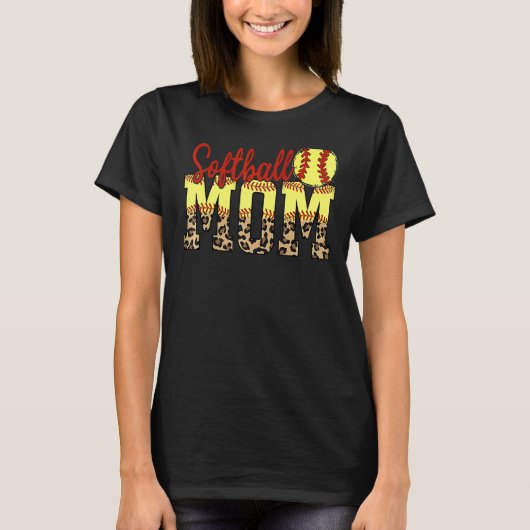 レオパード・ソフトボール母ゲームデイ母の日2022 Tシャツ (正面)