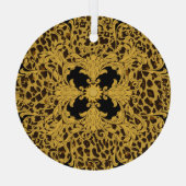レオパード・バロック華美アニマルプリント ガラスオーナメント (裏面)