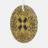 レオパード・バロック華美アニマルプリント ガラスオーナメント (正面左)