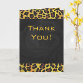 レオパード・ブラウンとイエローのモノグラム カード (黄色い花)