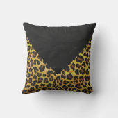 レオパード・ブラウンとイエローのモノグラム クッション (裏面)