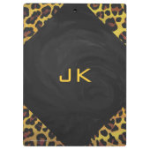 レオパード・ブラウンとイエローのモノグラム クリップボード (裏面)