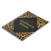 レオパード・ブラウンとイエローのモノグラム ノートブック (左側)