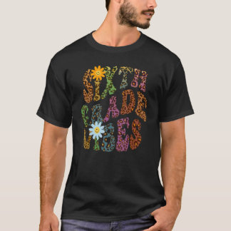 レオパード・プリント6年生バイブ先生平和ラブ Tシャツ