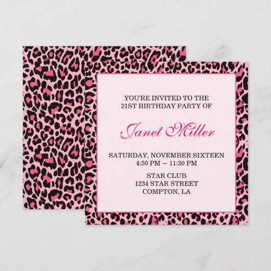 レオパード 招待状 (正面/裏面)