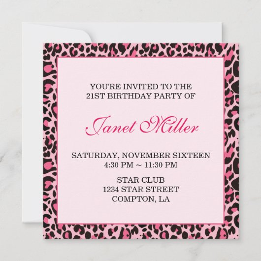 レオパード 招待状 (正面)