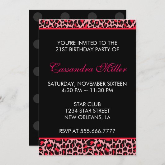 レオパード 招待状 (正面/裏面)