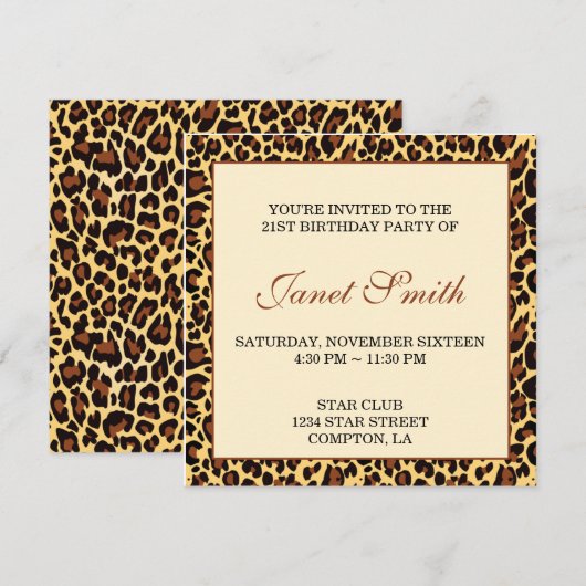 レオパード 招待状 (正面/裏面)