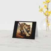 レオパード(6)野生猫 カード (黄色い花)