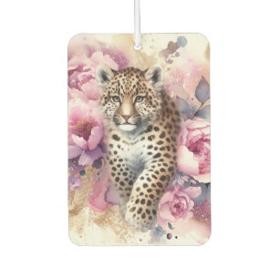 レオパードCub & Leopardバラ紙コースター カーエアーフレッシュナー