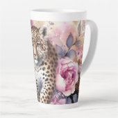 レオパードCub & Leopardバラ カフェラテマグ (右アングル)