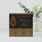 レオパードDiva女性素晴らしい50誕生日パーティー 招待状 (スタンド正面)